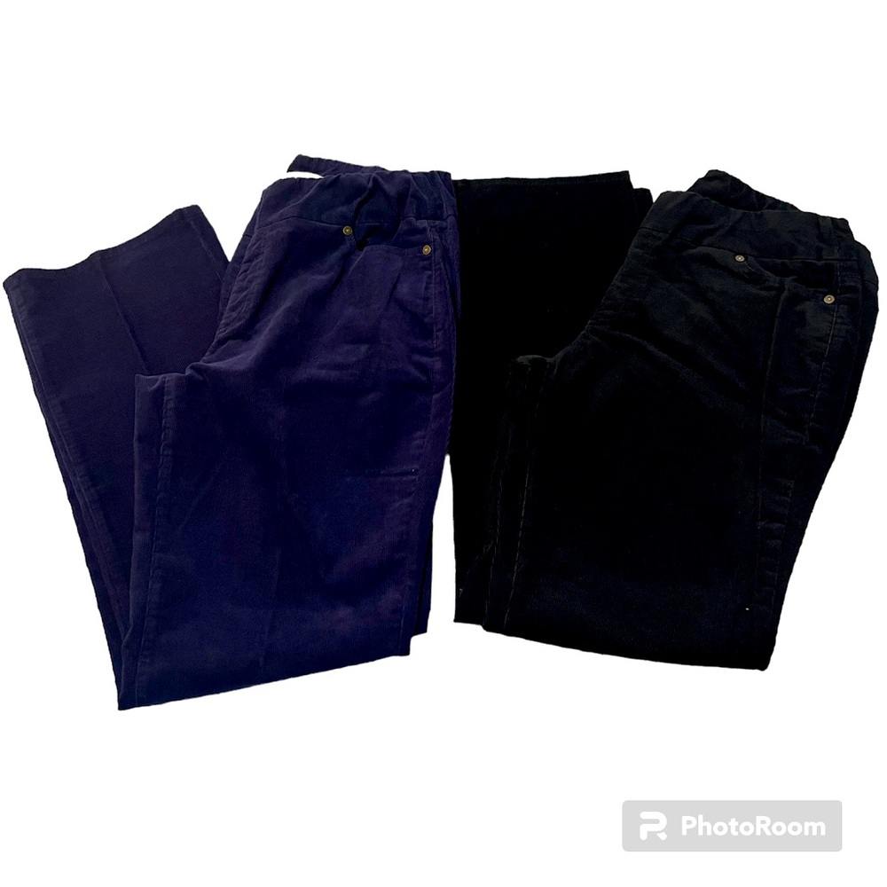 2 Pairs For One Price Coldwater Creek Corduroy Pants Naval Blue and Black